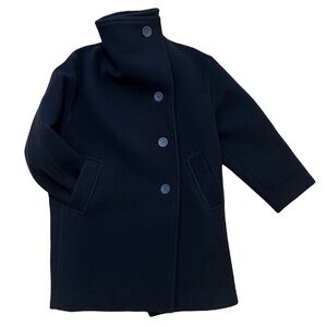 Acne Studios Navy Funnel Neck Coat